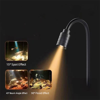 Lámpara de Acuario de 3W con Enfoque Ajustable para Peceras, Mini Lámpara con Clip, Luz para Acuario de Arroyo, 3 Modos