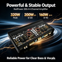 Amplificateur de voiture 4 CH gamme complète AB Class 320W X4 pour 2ohm 180WX 4 pour 5ohms mise à niveau Audio