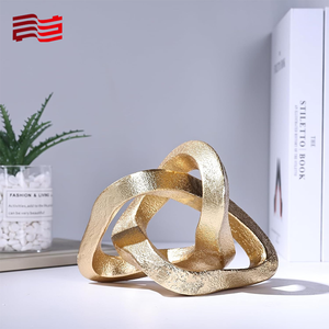 Sculpture nœud infini, décoration nœud doré, petites décorations abstraites, statue moderne pour table basse, sculpture dorée - Product Image 6