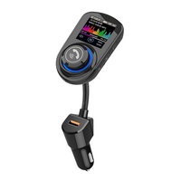 GXYKIT pour émetteur FM Lecteur MP3 sans fil pour voiture Écran couleur TFT de 1,8 pouce Mains libres Charge rapide QC3.0 APE/WAV
