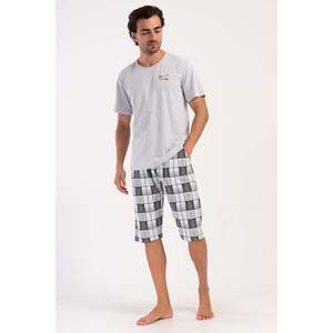 Conjunto Deportivo para Hombre CEPLI, Cuello Redondo, Manga Corta, Pantalones Capri - Gris Melange - Gris Melange - Product Image 1