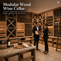 Présentoir à bouteilles avec modularisation personnalisé Casier à vin de luxe Casier à vin en croix en bois Porte-bouteilles en bois extra large pour bar