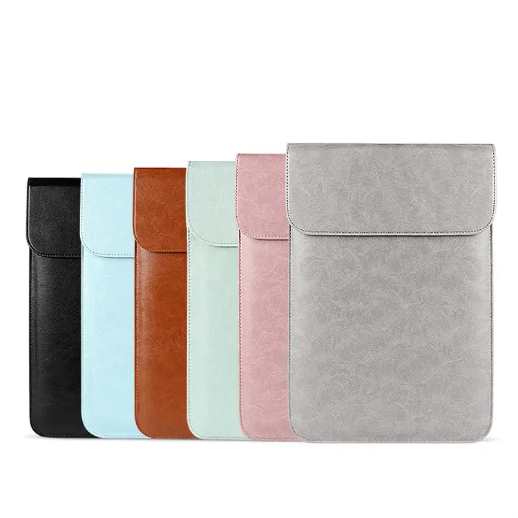 Water resistant 2 in1 lightweight laptop cover bag new vegan PU leather laptop protective sleeve case for Macbook ipad mini