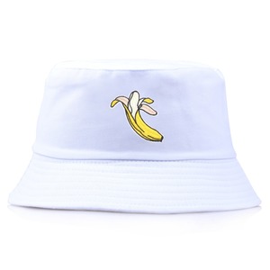 Chapeau seau classique à broderie <span class=keywords><strong>banane</strong></span> <span class=keywords><strong>avec</strong></span> logo personnalisé Chapeau <span class=keywords><strong>Bob</strong></span> en coton pour fête de pêche Voyage décontracté Utilisation quotidienne Motif de fruits - Product Image 4
