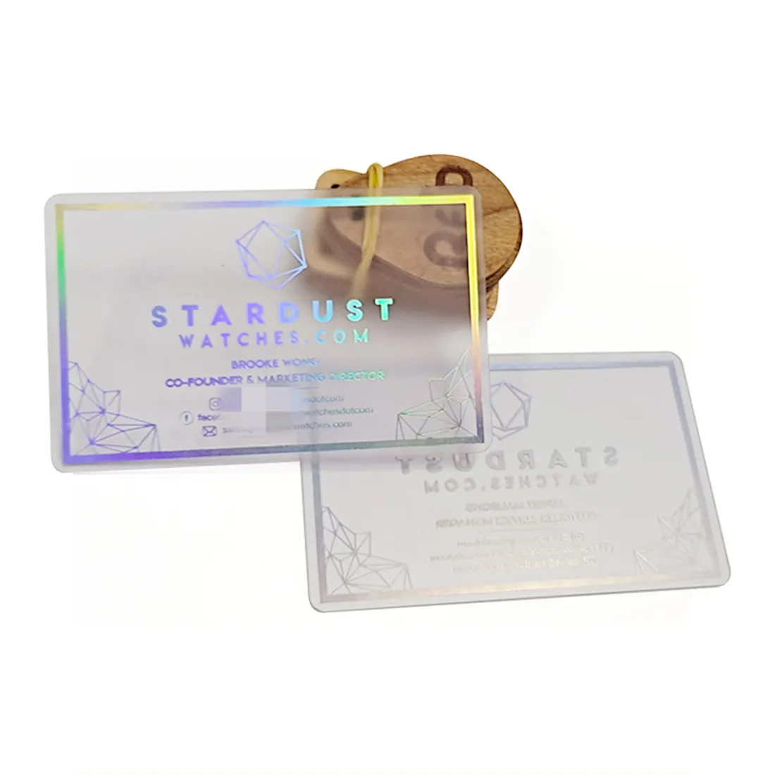 Hoge Kwaliteit Laser Goud/Zilver Hot Stamping 4c Printing Frosted Matte Pvc Transparant Plastic Zakelijke Garantiekaart