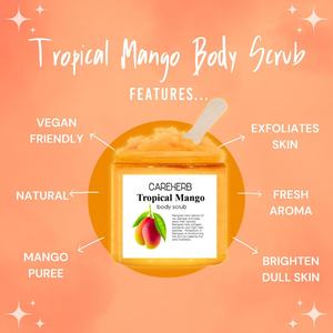 Gommage corporel et pour les pieds au sucre de karité, mangue tropicale, biologique, naturel, lissant, hydratant et exfoliant - Product Image 5