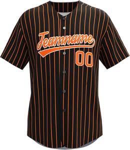 Nom de l'équipe Logo Baseball Jersey Stitched_Printed Chemises boutonnées personnalisées Uniforme de sport pour hommes femmes jeunes Noir et rouge - Product Image 5