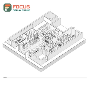 Large Format Cafe Service Counter Tempered Glass Panel Barista Service Zone Roastery Service Counter - Product Image 3