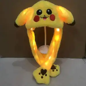 ENVÍO GRATIS niños adultos iluminar animal de peluche de dibujos animados lindo conejo en movimiento oreja conejito sombrero largo con conejo orejas en movimiento