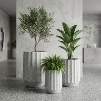 Jardinières GRC légères et résistantes aux intempéries en béton pour hall d'hôtel, villa, cour, aménagement paysager intérieur et extérieur