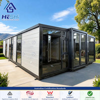 Casa Contenedor Modular Expandible de 40 y 20 Pies con Estructura de Acero de 5mm, Estándares AU, para Oficina de Obra y Campamento, Villa de 3, 4 o 5 Dormitorios