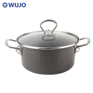 Casseroles émaillées antiadhésives <span class=keywords><strong>en</strong></span> <span class=keywords><strong>fonte</strong></span> noire, antiadhésifs, <span class=keywords><strong>avec</strong></span> <span class=keywords><strong>couvercle</strong></span> <span class=keywords><strong>en</strong></span> <span class=keywords><strong>verre</strong></span>, pour cuisson, offre spéciale - Product Image 1