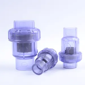 Clear UPVC Check Valve Water Rich Normal Temperature Wafer Swing Check Valve Transparent Hydraulic 3 Years Valvula Check Pvc 1/2