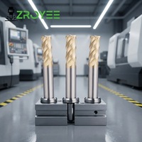 Fraiseuses en carbure de tungstène ZROYEE, 4 cannelures, revêtement TiAlN, haute rigidité, résistance à la chaleur 65HRC, modèle personnalisable OEM HMG