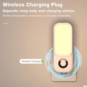 Luces Nocturnas Inteligentes con Sensor de Movimiento LED, Encendido/Apagado Automático USB, Lámpara de Inducción del Cuerpo Humano, Luz Nocturna con Estación de Carga Inalámbrica - Product Image 5
