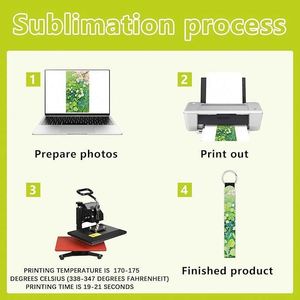 Custom Sublimation Wristlet <b>Keychain</b> Blanks Bulk Neoprene Wrist Strap with Nylon Loop Logo Printing DIY for Women - Product Image 4
