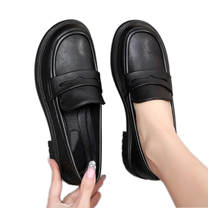 Unisex Women's Customizable Branded Canvas & PU Upper Rubber Outsole Lightweight Fashion Trend Loafers Slip-On Closure - Product Image 1