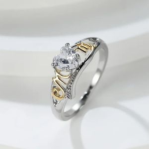 CAOSHI amor para el Día DE LA Madre corazón circón anillos siled nuevo Fasver Plathion MOM anillos Regalo de Cumpleaños señora anillos joyería 2025 - Product Image 6