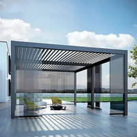 Pergola Bioclimatique Extérieure Moderne en Alliage d'Aluminium, Facilement Assemblée, Étanche pour Jardin et Cour, Plusieurs Dimensions (3x3, 3x4, 4x4, 6x4 m), OEM