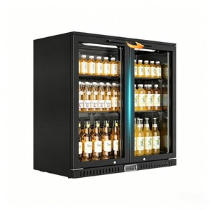 Digital Fan Controlled Double Door Single Temp Back Bar Cooler Commercial Beer Beverage Display <b>Refrigerator</b> - Product Image 4