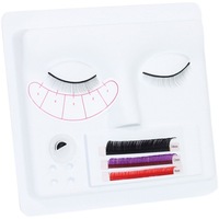 Cabeza de Maniquí de Plástico Blanca para Práctica de Extensión de Pestañas, con Rostro Humano 3 en 1 y Bandeja de Pestañas Reemplazable, Venta al Por Mayor