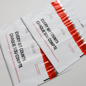 Sac de sécurité gris avec poignée, numéro de série unique et code-barres, enveloppe anti-effraction pour preuves - Product Image 2