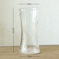 Vase en verre transparent en forme de taille, style moderne, pour table et culture hydroponique