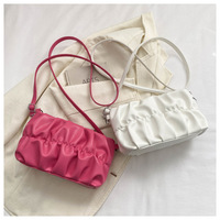 Tas Ruched Cloud Berkualitas Tinggi, Tas Selempang Mini Ruched Stylish untuk Sehari-hari, Tas Dumpling Lembut Berkerut Trendi untuk Wanita