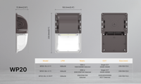 Mini applique murale LED IP65 étanche en aluminium avec télécommande rotative pour extérieur, aménagement paysager, atelier, intensité réglable, garantie 2 ans