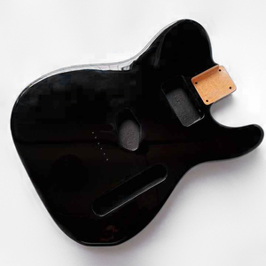 ตัวกีตาร์ไฟฟ้าทำเองทำจากไม้ป็อปสีดำในราคาต่ำกีตาร์ไฟฟ้า DIY รูปตัวเซนต์ - Product Image 4