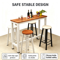 Combinaison créative moderne et écologique de tabouret haut et petite table de bar pour cuisine et salle à manger