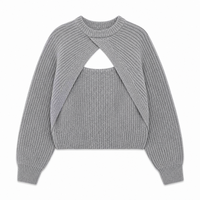 Nouvelle Collection Automne/Hiver : Ensemble Deux Pièces Chic Coréen – Pull Châle à Manches Longues Style Français et Camisole Tricotée Unie Longueur Genou
