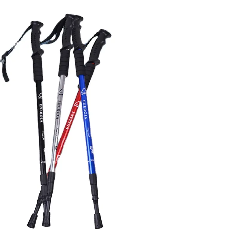 Produttore OEM escursionismo regolabile Alpenstock pole bastone da passeggio leggero campeggio pieghevole bastone da trekking personalizzato per lo sport