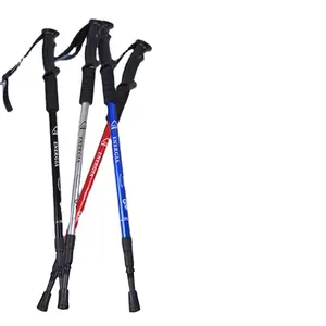 Manufacturer OEM hiking Adjustable Alpenstock pole Lightweight Walking Stick camping folding custom trekking pole for sport