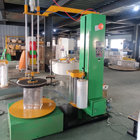 Machine d'emballage semi-automatique pour boîtes en carton, contrôlée par PLC, avec film LLDPE, machine électrique d'emballage de film étirable pour bagages d'aéroport