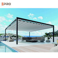 Pergola rétractable en métal pour terrasse, gazebo 6M, pergola résistante aux intempéries