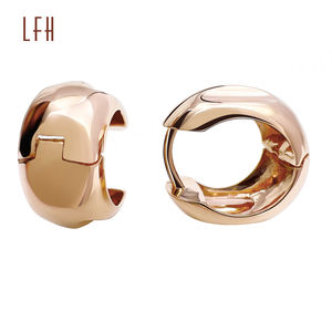 Pendientes Elegantes de Oro de 18k al por Mayor, Joyería de Oro Real de 18k, Exquisitos Pendientes de Aro Gruesos de Oro de 18k - Product Image 1