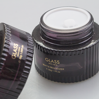 Bocaux en verre de luxe personnalisés OEM avec étiquette privée pour crème visage, crème contour des yeux, beurre corporel, violet foncé, ronds, 30g, 50g, taille personnalisée