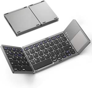Clavier sans fil rechargeable silencieux portable avec pavé tactile à trois niveaux, multi-appareils, Bluetooth, pliable - Product Image 1