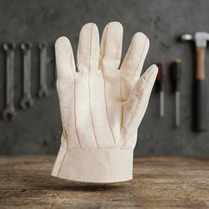 Gants de travail en coton double paume résistants à la chaleur Hot Mill, verts, avec bande supérieure, pour utilisation à haute température, prix de gros - Product Image 1