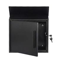 Boîte aux lettres murale en métal pour usage commercial, style urbain moderne, antivol, durable, étanche, en acier galvanisé noir avec revêtement en poudre
