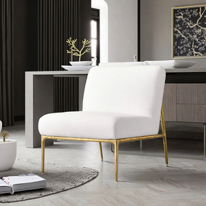 FERLY moderno comedor de lujo Senador Marco de latón decoración de sala de estar silla sin brazos muebles de comedor - Product Image 2