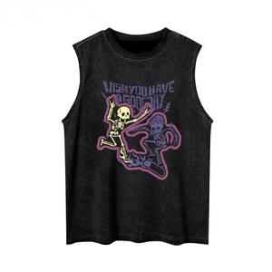 Aola Wholesale 100% Cotton 230 GSM Men's <strong>Tank</strong> <strong>Top</strong> Custom Logo Sporty Muscle Fitness Gym Vest Black Color - Product Image 3