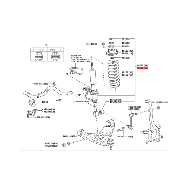 4852080232 Front Shock Absorber for Toyota 4Runner 2003-2011