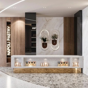 Modern Bespoke Coffeehouse Interior Design Service Luxury Bakery Store Shopfitting and Stainless Steel Bar Counter - Product Image 1