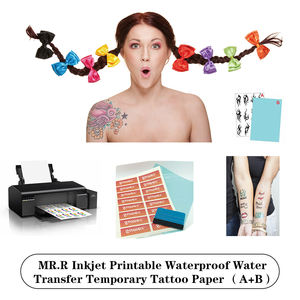 Papier de transfert d'eau imprimable à jet d'encre M R.R pour tatouage corporel temporaire format A4 (8.23 ''x 11.7'') avec 5 ensembles par paquet (A + B par ensemble) - Product Image 6