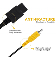 Câble AV 3RCA de 1,8 m, cordon vidéo composite de 6 pieds, compatible avec les accessoires de console de jeu TV Nintendo 64/N64/GameCube/SNES