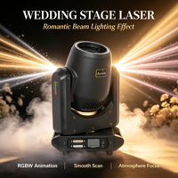 Projecteur laser à tête mobile mini 20W à faisceau, haute puissance, RGB, animation, ILDA DMX CRI90 IP33, pour mariage, directement de l'usine