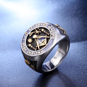Anello massonico retrò di alta qualità per gli uomini - Product Image 5