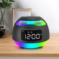 RGB Farbige Ambientebeleuchtung LED Digitaler Desktop-Musikwecker mit FM-Radio mit TF-Karte HI-FI BT-Lautsprecher